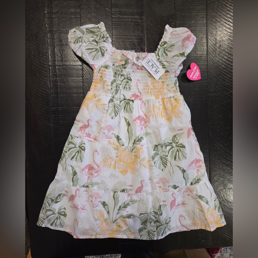 The Children's Place Floral Dress - Pink, Yellow, Green